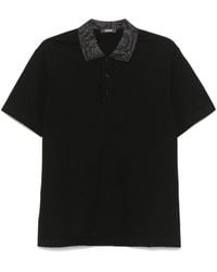 Versace - Polo Shirt With Glitter Collar - Lyst