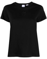 Pinko - | T-shirt 'Love Birds' | female | NERO | XS - Lyst