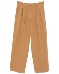 forte_forte - Wide-Leg Trousers With Pleated Front - Lyst