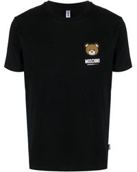 Moschino - | T-shirt stampa Leo Teddy | female | NERO | XS - Lyst