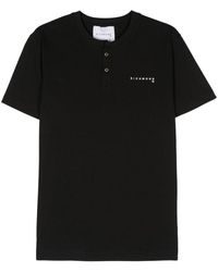 John Richmond - | T-shirt Caph in cotone con bottoni e logo | male | NERO | S - Lyst