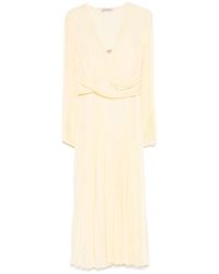 Twinset - Abito Midi Color Panna - Lyst