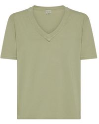 Officina 36 - | T-shirt in cotone con scollo a V | male | VERDE | XL - Lyst