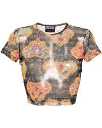Versace - | T-shirt stampa Heart Couture | female | NERO | XS - Lyst
