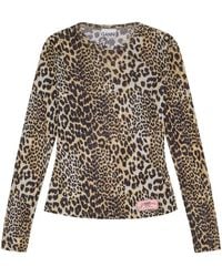 Ganni - Leopard Print Top - Lyst