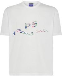 PS by Paul Smith - | T-shirt in cotone con logo multicolore frontale | male | BIANCO | XL - Lyst