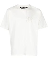 Palm Angels - | T-shirt con logo | male | BIANCO | XL - Lyst