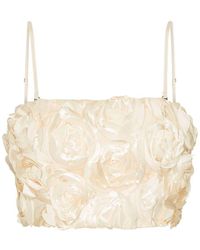 ROTATE BIRGER CHRISTENSEN - Spaghetti Strap Top With Rose Appliques - Lyst