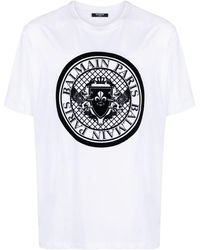 Balmain - | T-shirt 'Coin' | male | BIANCO | XL - Lyst