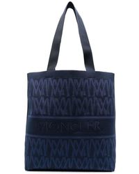 Moncler - | Borsa 'Tote Bag Knit' | male | BLU | UNI - Lyst