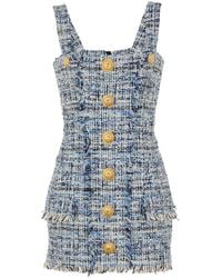 Balmain - Tweed Mini Dress - Lyst