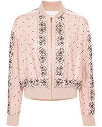 Palm Angels - | Bomber stampa paisley | female | ROSA | S - Lyst
