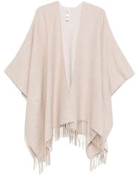 Liu Jo - Logo-Patch Fringed Poncho - Lyst