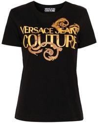 Versace - | T-shirt stampa Barocco | female | NERO | XS - Lyst