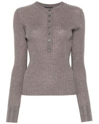 Soeur - Ribbed 'Buffalo' Sweater With Buttons - Lyst