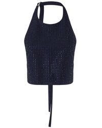 Pinko - Top Full Strass Con Schiena Scoperta - Lyst