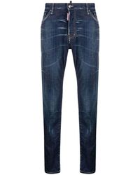 DSquared² - | Jeans slim in cotone stretch con etichetta logo | male | BLU | 56 - Lyst