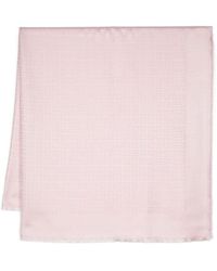 Givenchy - | Sciarpa leggera in seta e lana con logo ricamato | female | ROSA | UNI - Lyst