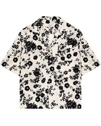 Laneus - Cream And Print Shirt - Lyst
