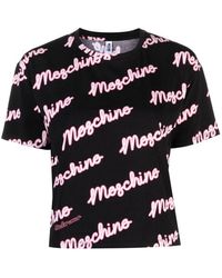 Moschino - | T-shirt stampa logo | female | NERO | XS - Lyst