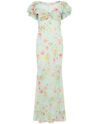 Mar De Margaritas - Abito Lungo Con Stampa Floreale - Lyst