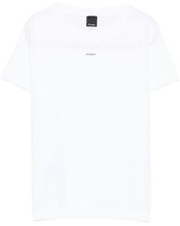 Pinko - Cotton Crew-Neck 'Basico' T-Shirt With Logo - Lyst