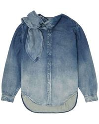 DIESEL - Blouse With Lavallière Collar - Lyst
