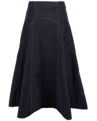 Jacquemus - 'De-Nîmes Triangle' Denim Flared Skirt - Lyst