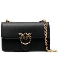 Pinko - Borsa a tracolla 'love one pocket' con patch logo in pelle liscia donna - Lyst