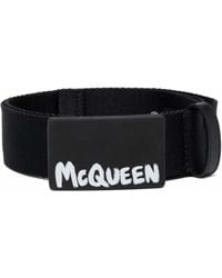 Alexander McQueen Cintura con stampa graffiti - Nero