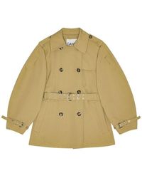 Ganni - Midi Double-Breasted Trench Coat - Lyst
