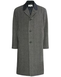 Maison Margiela - Mid-Length Coat With Textured Fabric - Lyst
