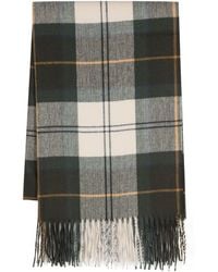 Barbour - Sciarpa Stanway Morbida Con Frange E Logo - Lyst