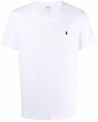 Polo Ralph Lauren - | T-shirt in cotone con logo ricamato | male | BIANCO | XL - Lyst