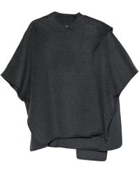 Yerse - Cappotto Mantella Pia Grigio Scuro Multilayer - Lyst