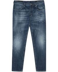 Dondup - | Jeans Brithon con stampa effetto vernice in cotone | male | BLU | 36 - Lyst