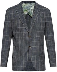 Etro - Blazer With Check Pattern - Lyst