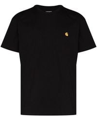 Carhartt - T-shirt s/s chase nero in cotone - Lyst