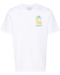 Casablanca - | T-shirt in cotone con stampa frontale e sul retro | unisex | BIANCO | XL - Lyst