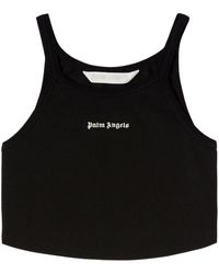 Palm Angels - Top Crop Con Stampa - Lyst