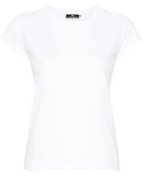 Elisabetta Franchi - | T-shirt dettaglio logo | female | BIANCO | 42 - Lyst