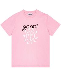 Ganni - T-shirt con stampa - Lyst