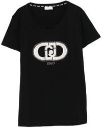 Liu Jo - Embellished-Logo T-Shirt - Lyst