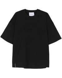 John Richmond - | T-shirt Balat in cotone girocollo con scritta ricamata | male | NERO | XL - Lyst