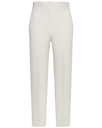 Circolo 1901 - | Pantaloni in cotone stretch con motivo a righe | female | BIANCO | 46 - Lyst