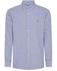 Polo Ralph Lauren - | Camicia in cotone con motivo a righe e logo | male | BLU | XXL - Lyst