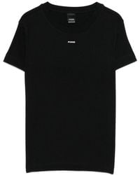 Pinko - Cotton Crew-Neck 'Basico' T-Shirt With Logo - Lyst