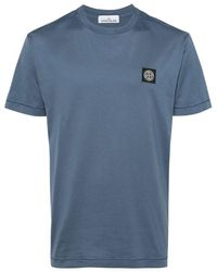 Stone Island - | T-shirt con logo | male | BLU | XXL - Lyst