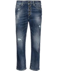 Dondup Jeans crop con effetto vissuto - Blu