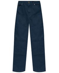 Versace - Jeans Blu Con Design A Pannelli - Lyst